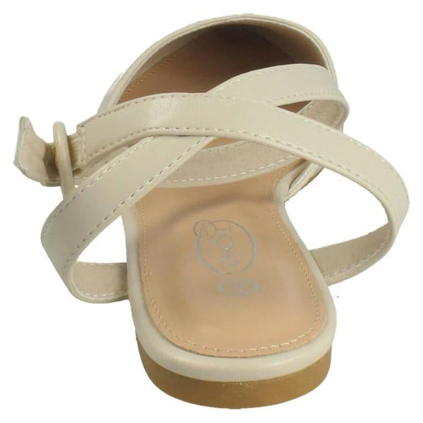 Spot On Ladies Spot On Flat Pointed Toe Ankle Strap Shoes F80538