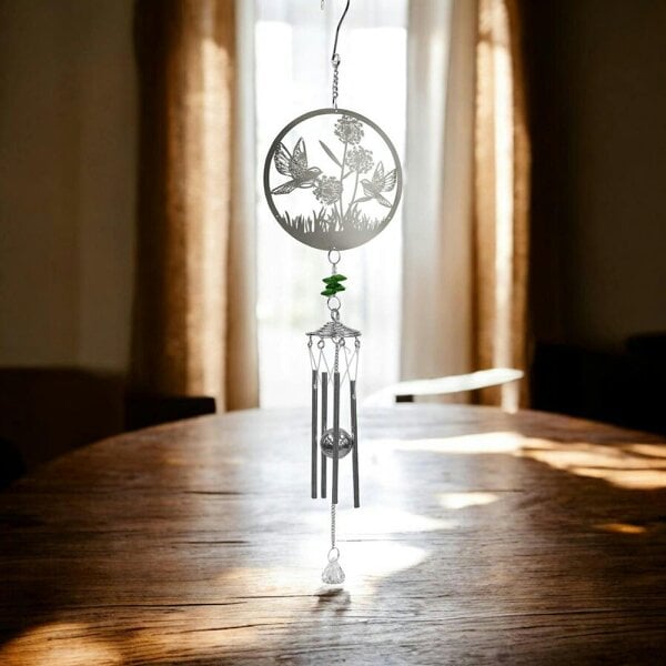 EDH Door Hardware Bird Stainless Steel Hanging Wind Chime, Outdoor Garden Décor,Soothing Wind Bell with Nature-Inspired Design