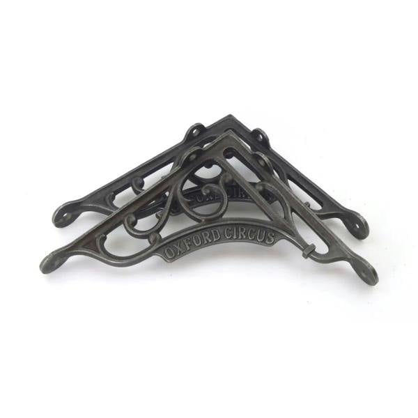 Pair of Antique Cast Iron Oxford Circus Victorian Style Shelf Brackets