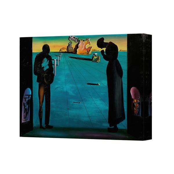Benjamin Tate Design Canvas Art Print CANVAS-5096 Surreal Blue Landscape With Silhouetted Figures
