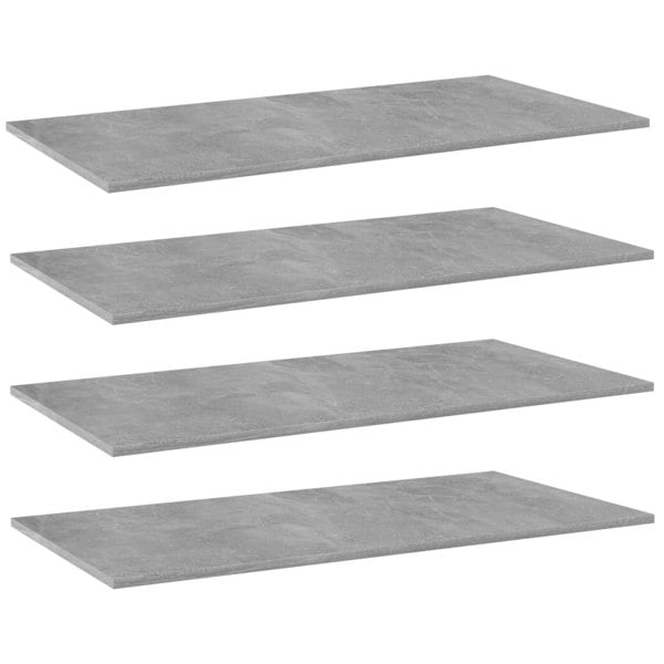 Berkfield Bookshelf Boards 4 pcs Concrete Grey 100x50x1.5 cm Engineered Wood
