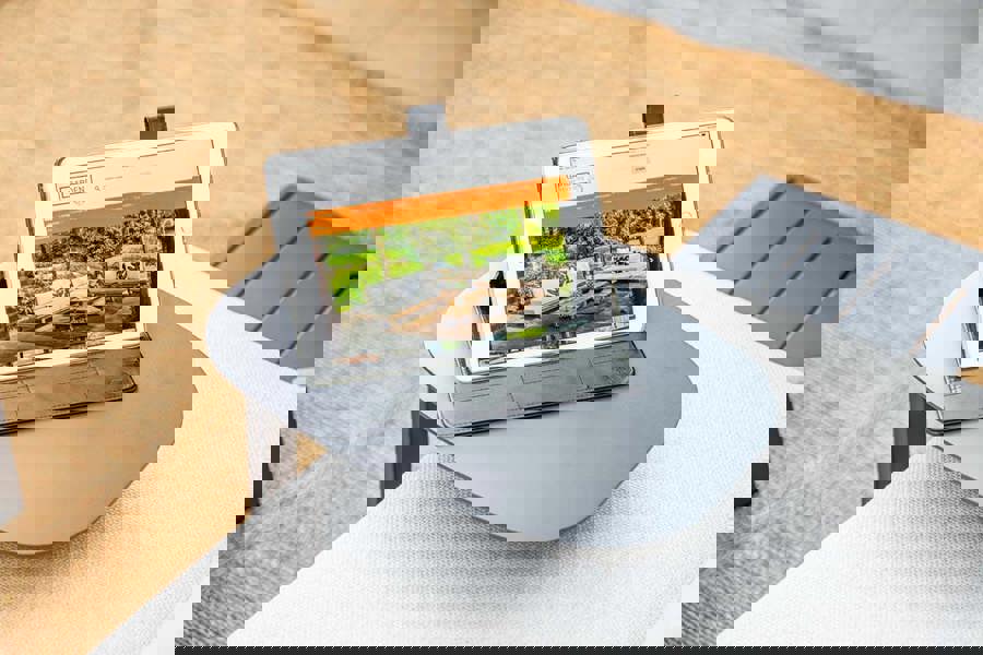 Garden Impressions Lucca Laptop Table - Taupe and Carbon Black