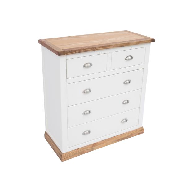 Cabinet Bits Tropea 5 Drawer Chest of Drawers Chrome Cup Handle