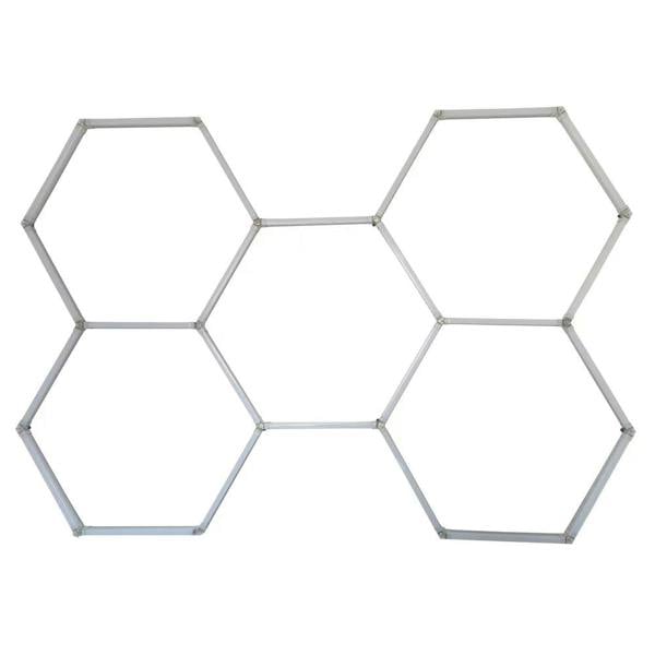 Ener-J 160W Hexagon LED Garage Ceiling Light, 5 Hexagon Design, CCT Switchable 3000K–6500K, Modular Showroom Lighting