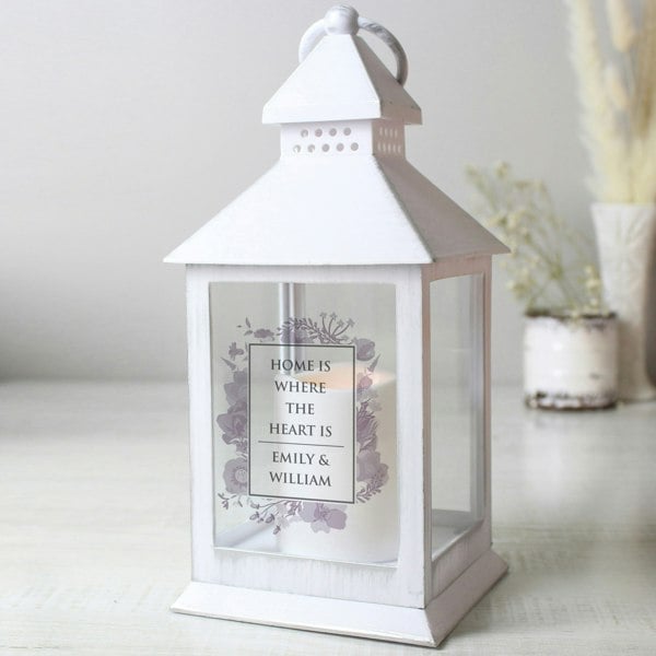 Personalised Memento Company Personalised Soft Watercolour White Lantern