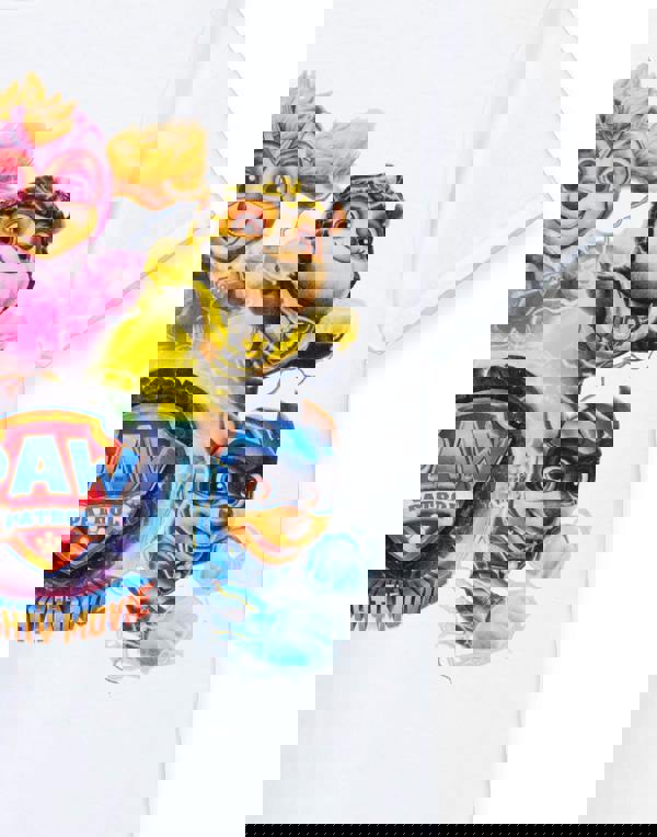 Paw Patrol Unisex Kids White Mighty Movie Short Sleeved T-Shirt