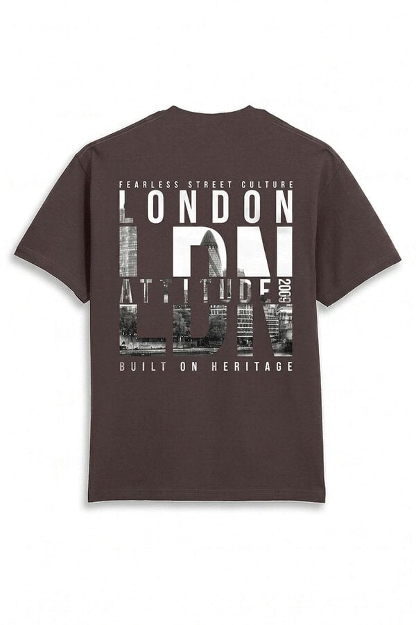 London Attitude Fearless Street Culture Oversized Heavyweight Graphic T-Shirt