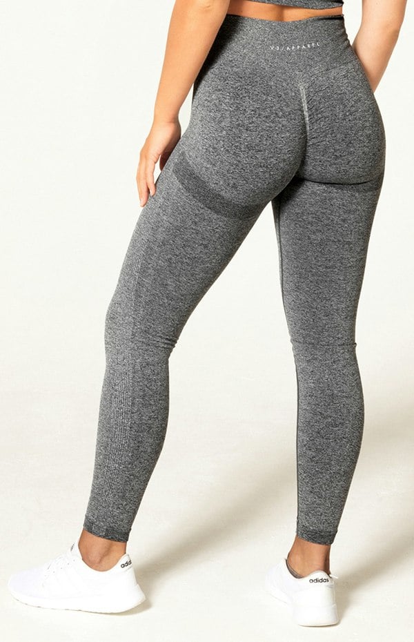 V3 Apparel Define Seamless Scrunch Leggings - Dark Grey Marl