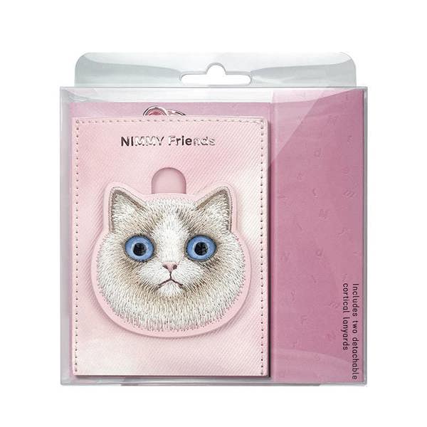 Nimmy Friends Nimmy Big Eye Cute Pet Ragdoll Cat Face Card Sleeve Holder Pink - N-XDY-KT-07-D
