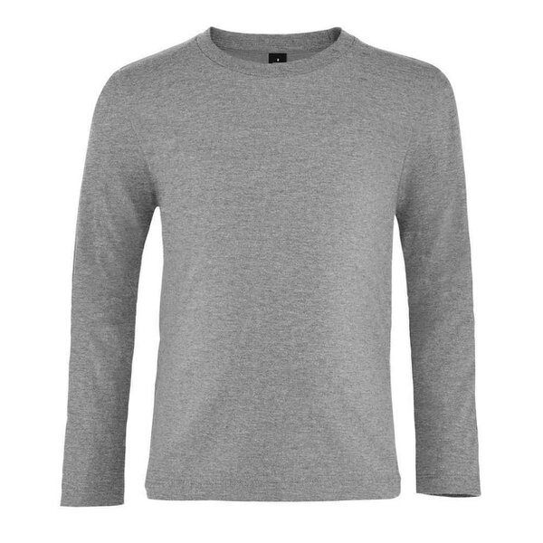 SOLS Childrens/Kids Imperial Melange Long-Sleeved T-Shirt - Grey Melange