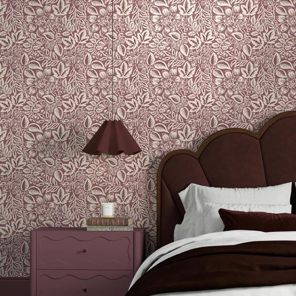 Superfresco Easy Rustling Leaves Plum Wallpaper