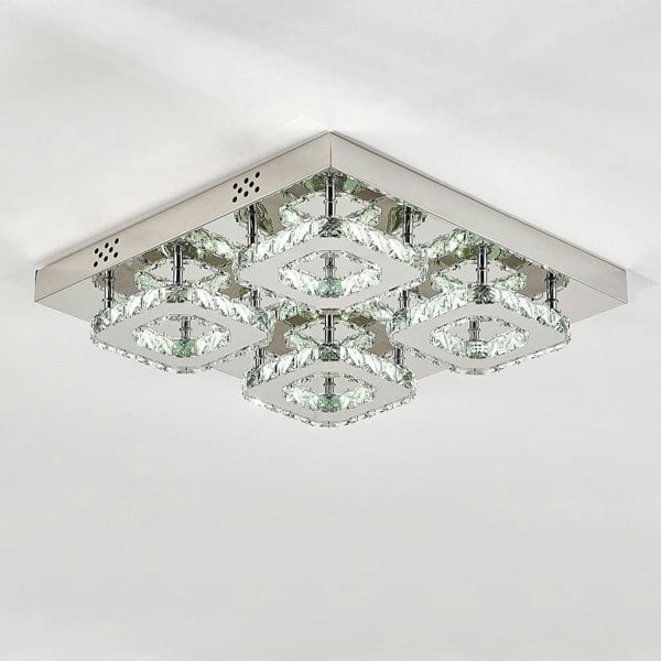 68 W Square LED Ceiling Light with Crystal Dimmable Warm Light Ceiling Lights Living and Home 