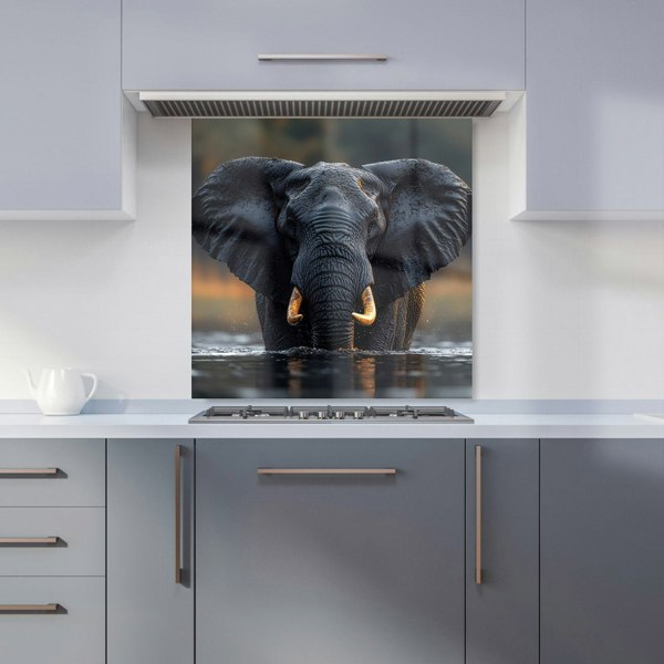 Warren Reed Elephant Glass Kitchen Splashback - 00009