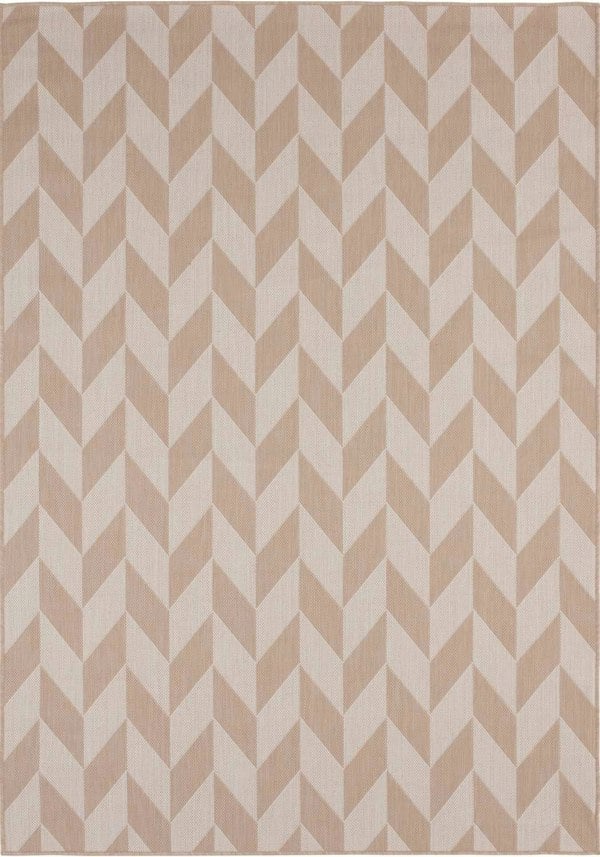 Beige Chevron Outdoor Rug for Garden | The Rugs