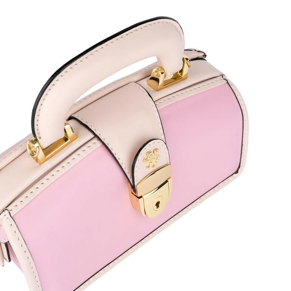 Embassy London Gazelle Mini - Pink & Pink - Women’s mini patent leather top handle & crossbody bag