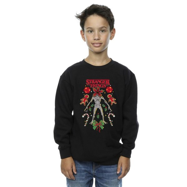 Netflix Boys Stranger Things Christmas Demogorgon Sweatshirt - Black