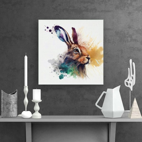 Warren Reed Hare Close Up Splashart Canvas