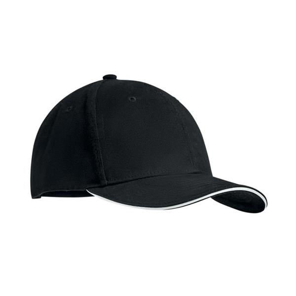 MidOcean Tekapo Heavy Brushed Cotton Baseball Cap - White/Black - 