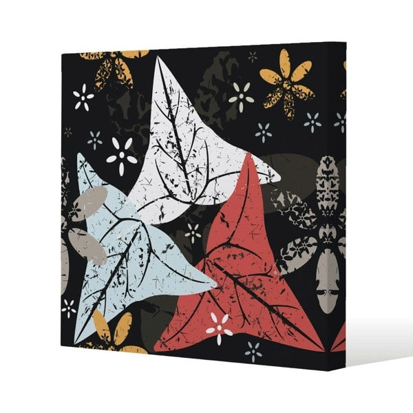 Benjamin Tate Design Leaves And Flowers. Autumn pattern Slim Style Canvas Print  90x90cm , 15mm Slim Real wood.