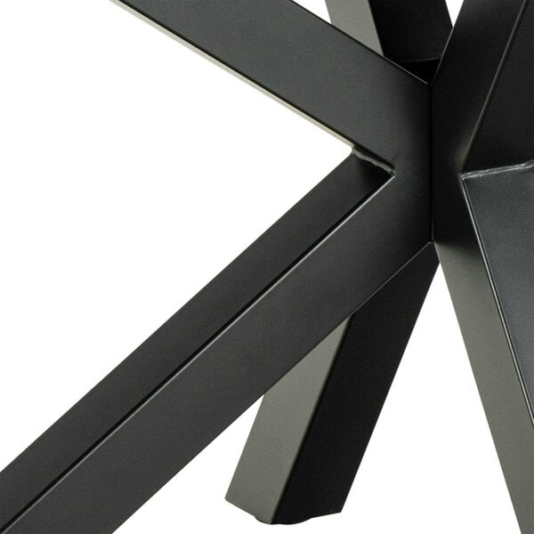 Wyld Haus Perth 200cm Grey Ceramic Rectangular Dining Table Industrial Black Metal Legs