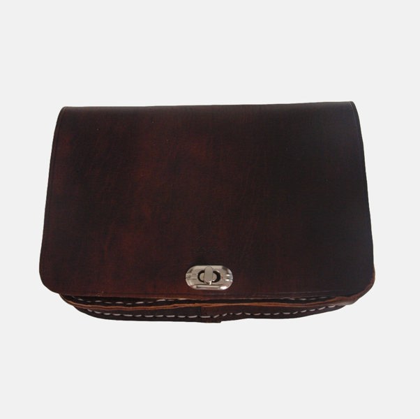 Berber Leather The Kenitra Cross-Body Bag in Dark Brown