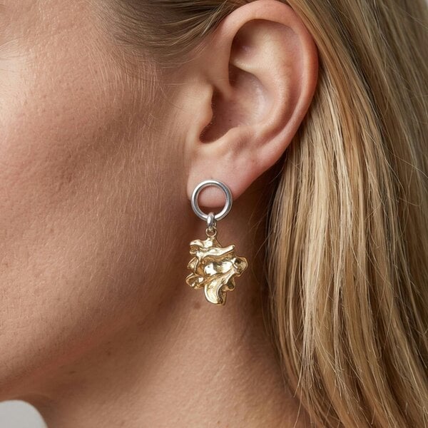 Uchi & Soto Nami Mixed Metals Molten Drop Earrings