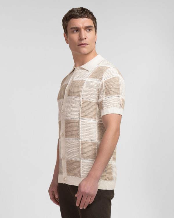 Steel & Jelly Croxley - Knitted Patchwork Short Sleeve Shirt