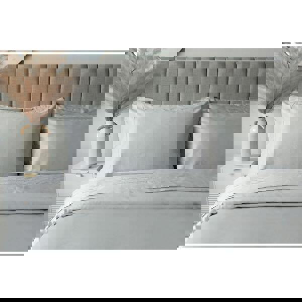 Belledorm Embroidered Detail Egyptian Cotton Pillowcase - Platinum - 