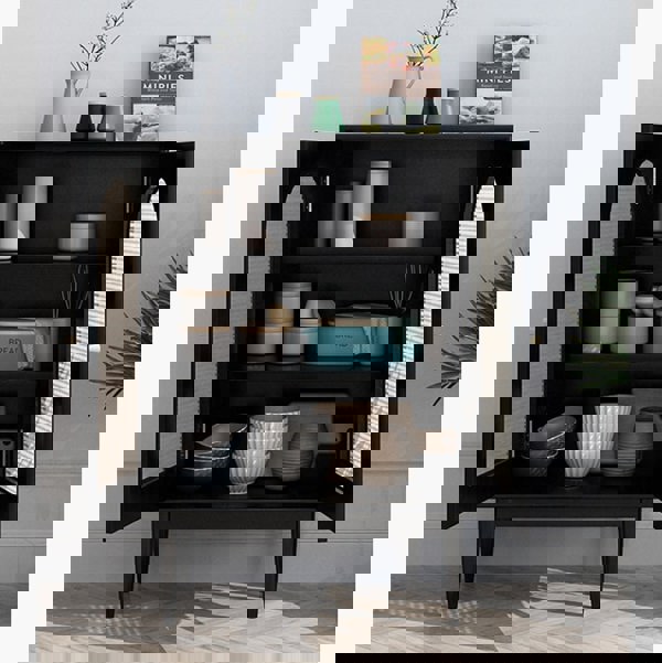 Neema Sideboard, Side Cabinet, Black & Rattan-Weilai Concept-Weilai Concept