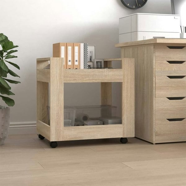 Berkfield Desk Trolley Sonoma Oak 60x45x60 cm Engineered Wood