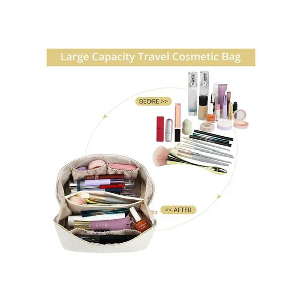 Dragodirect Travel Makeup Bag with Handle & Divider – Cosmetic Toiletry Organizer