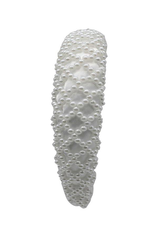 SVNX White Pearl Lattice Style Headband