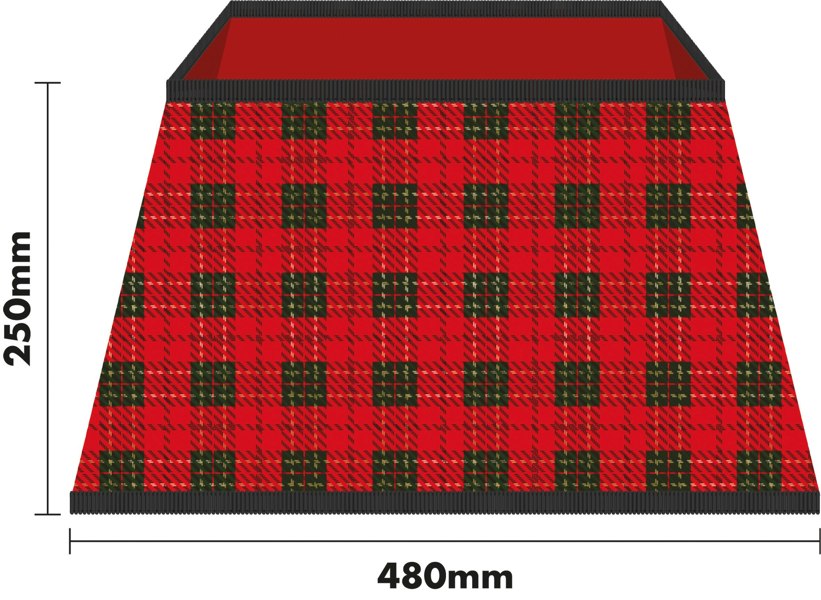 St Helens Christmas Tree Skirt Black and Red Chequered