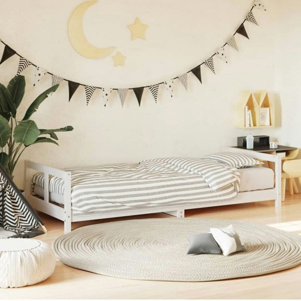 Berkfield Kids Bed Frame White 80x200 cm Solid Wood Pine