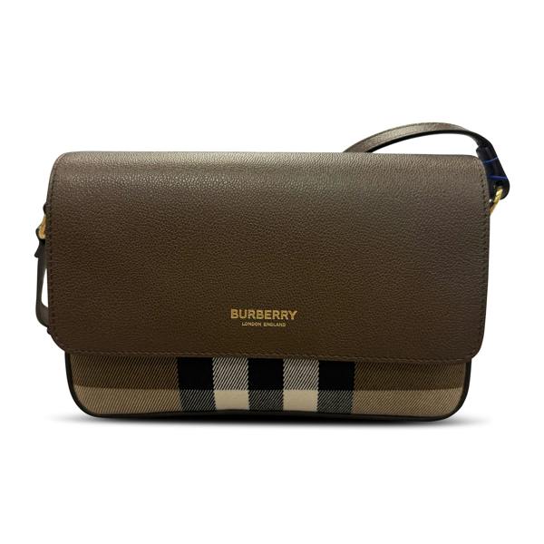 Burberry 'New Hampshire' Leather Shoulder Bag Ebony Brown - chancefashionco