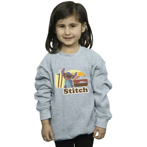 Disney Girls Lilo And Stitch Bitten Surfboard Sweatshirt - Sports Grey