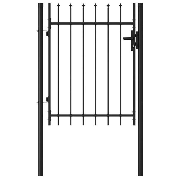Berkfield Fence Gate Single Door with Spike Top Steel 1x1.2 m Black