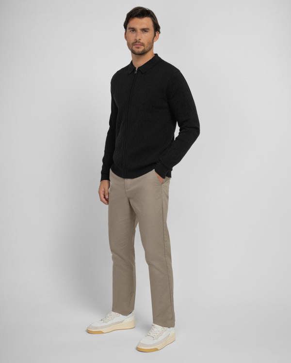 Steel & Jelly Aston - Geometric Knitted Zip-Through Cardigan