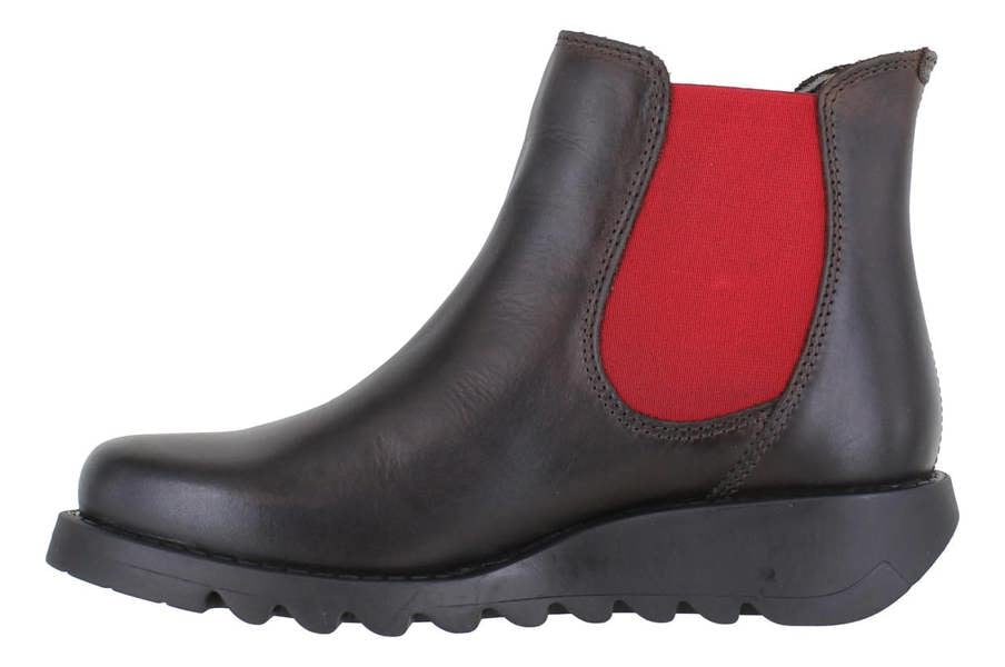 Fly London Salv Womens Wedged Heeled Chelsea Leather Ankle Boots