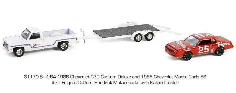 MCSlots 1986 Chevrolet C30 1986 Chevrolet Monte Carlo SS #25 Flatbed 1:64 GL 31170B