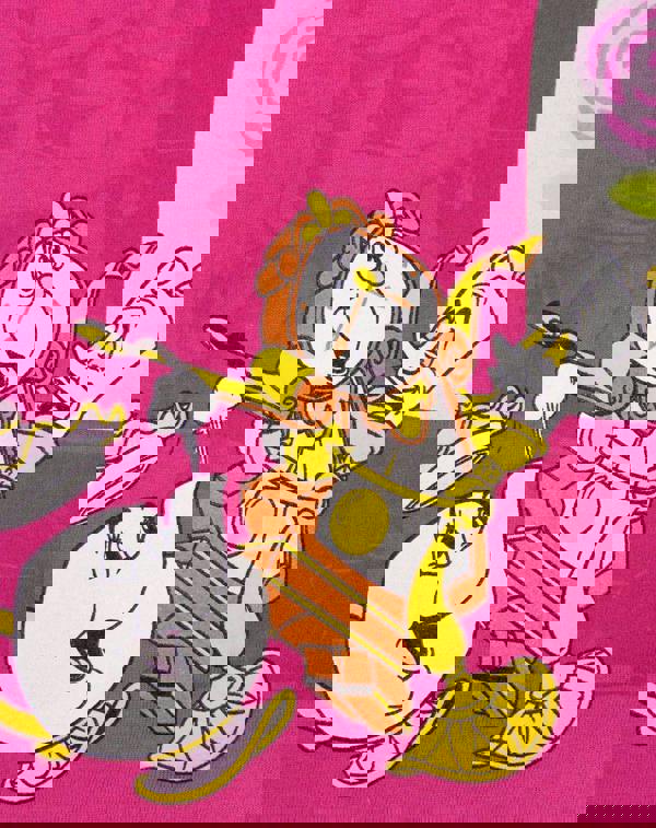 Disney Womens Pink Beauty and the Beast Short Sleeved T-Shirt