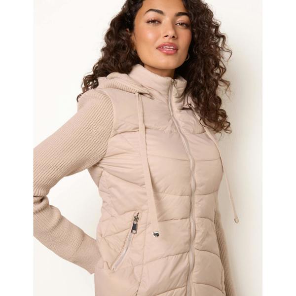 Blue Vanilla Knitted Sleeve Puffer Jacket