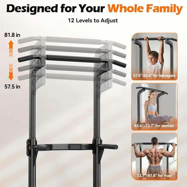 Havendro Heavy Duty Power Tower Pull Up Dip Station Multi-Function Home Gym Workout Stand