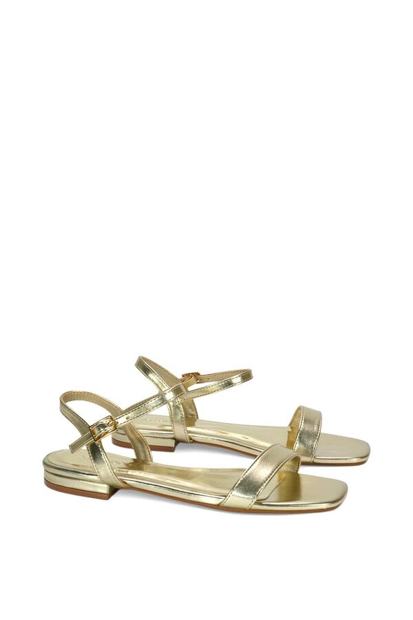 XY LONDON Open Toe Flat Strappy Sandals With Ankle Strap