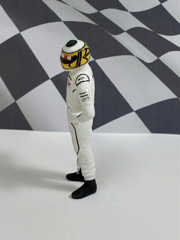 a toy figure wearing a helmet