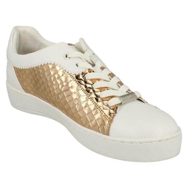 Bugatti Ladies Bugatti Reptile Detailed Lace Up Trainers 421-29102-5059-2034