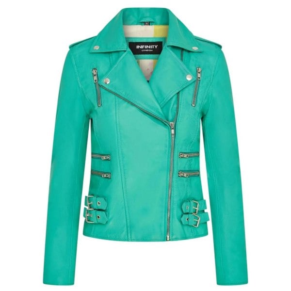 Leather Company Women's Real Lamb Nappa Leather Vintage Biker Jacket