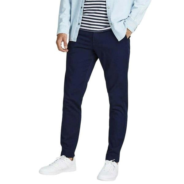 Jack And Jones Mens Dave Slim Chinos - Navy Blazer - 