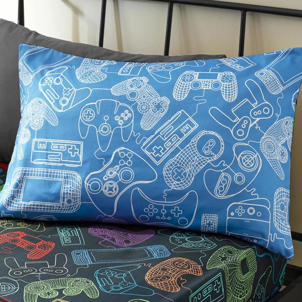 Catherine Lansfield Power Up Gamer So Soft Duvet Cover Set Black