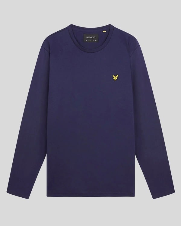 Lyle & Scott Branded Long Sleeve T-Shirt - Navy Blue